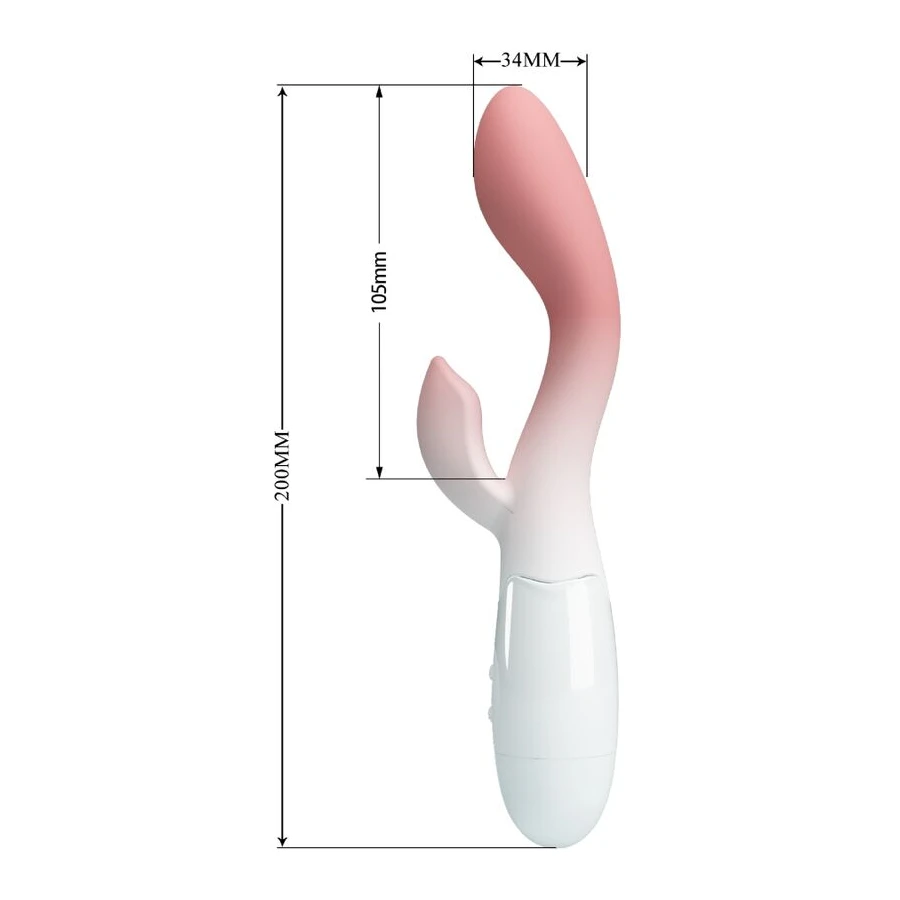 PRETTY LOVE - VIBRATORE PUNTO G LUMINOSO + STIMOLATORE CLITORIDEO 30 VIBRAZIONI ROSA